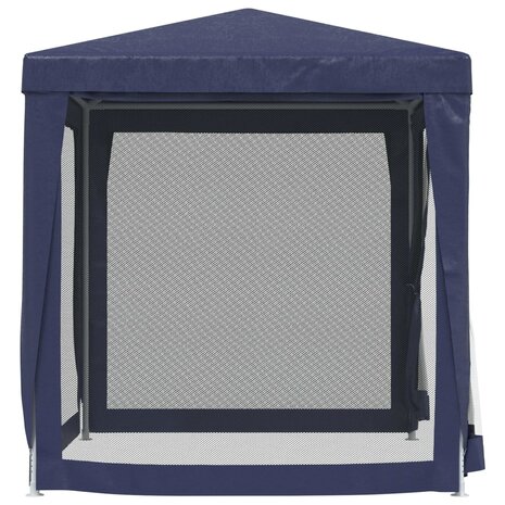 Partytent met 4 mesh zijwanden 2x2 m HDPE blauw 4
