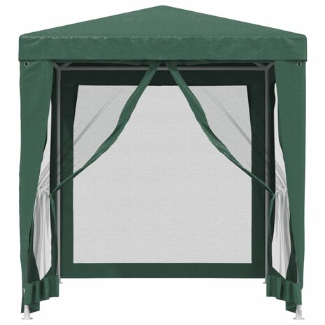Partytent met 4 mesh zijwanden 2x2 m HDPE groen 3
