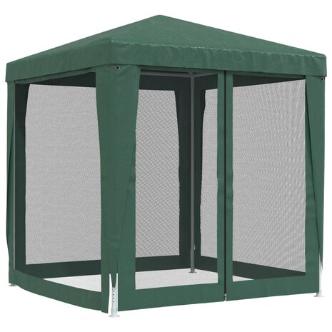 Partytent met 4 mesh zijwanden 2x2 m HDPE groen 5