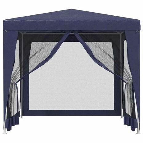 Partytent met 4 mesh zijwanden 2,5x2,5 m HDPE blauw 3