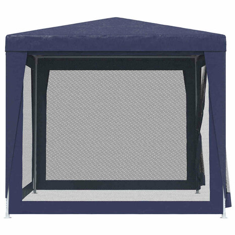 Partytent met 4 mesh zijwanden 2,5x2,5 m HDPE blauw 4