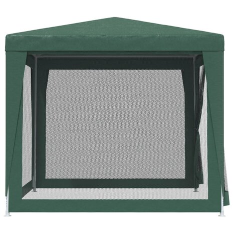 Partytent met 4 mesh zijwanden 2,5x2,5 m HDPE groen 4