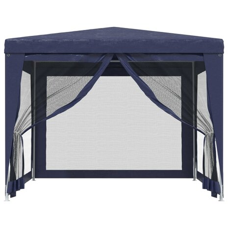 Partytent met 4 mesh zijwanden 3x3 m HDPE blauw 3