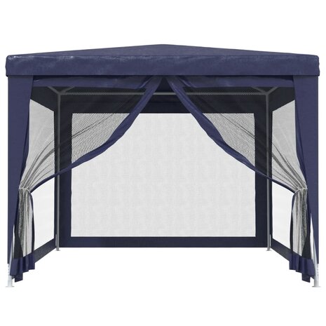Partytent met 4 mesh zijwanden 3x4 m HDPE blauw 3