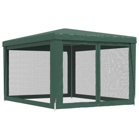 Partytent met 4 mesh zijwanden 3x4 m HDPE groen 5
