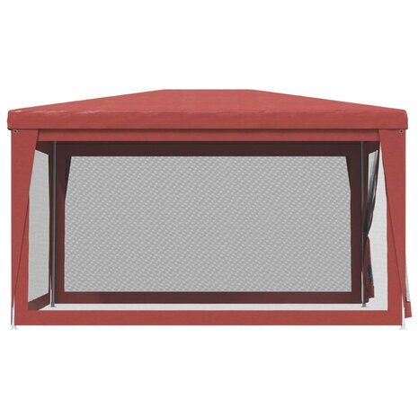 Partytent met 4 mesh zijwanden 3x4 m HDPE rood 4
