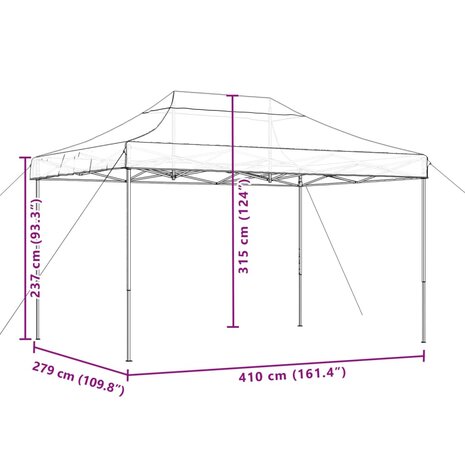 Partytent inklapbaar pop-up 410x279x315 cm zwart 9