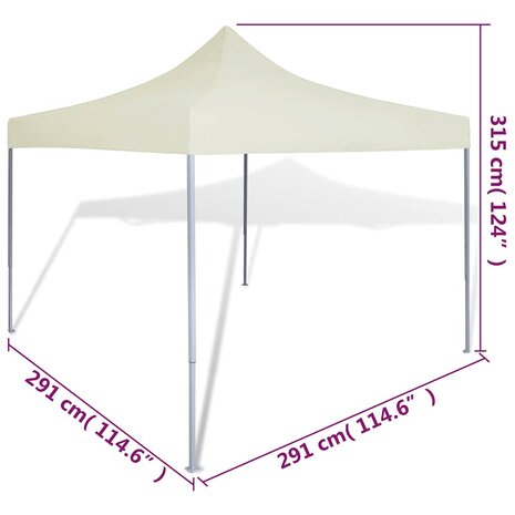 Partytent inklapbaar 3x3 m crème 9