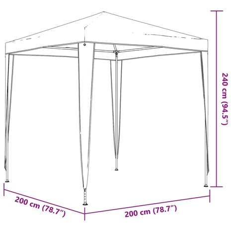 Partytent professioneel 2x2 m antraciet 8