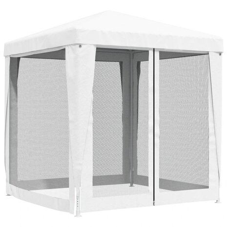 Partytent met 4 mesh zijwanden 2x2 m wit 4