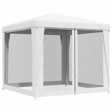 Partytent met 4 mesh zijwanden 2,5x2,5 m wit 4