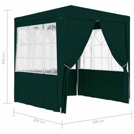 Partytent met zijwanden professioneel 90 g/m² 2x2 m groen 8