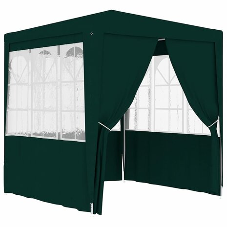 Partytent met zijwanden professioneel 90 g/m² 2,5x2,5 m groen 1