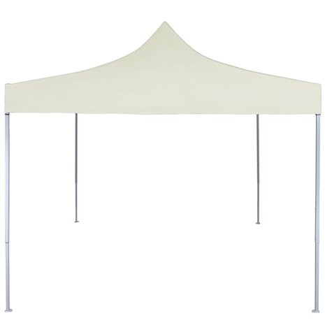 Partytent professioneel inklapbaar 2x2 m staal crème 2