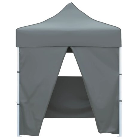 Partytent met 4 zijwanden inklapbaar 2x2 m staal antraciet 2