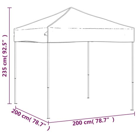 Partytent inklapbaar 2x2 m blauw 8