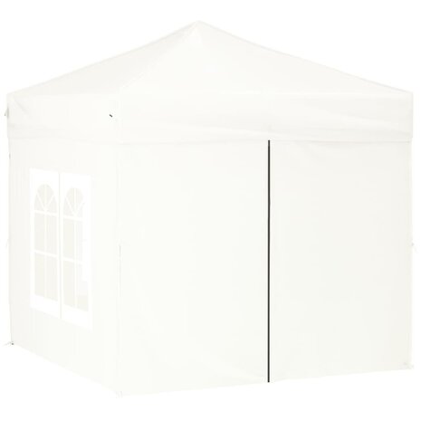 Partytent inklapbaar met zijwanden 2x2 m wit 3