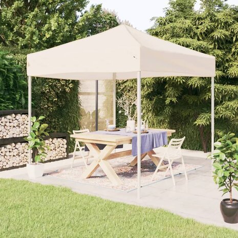 Partytent inklapbaar 3x3 m crèmekleurig 1