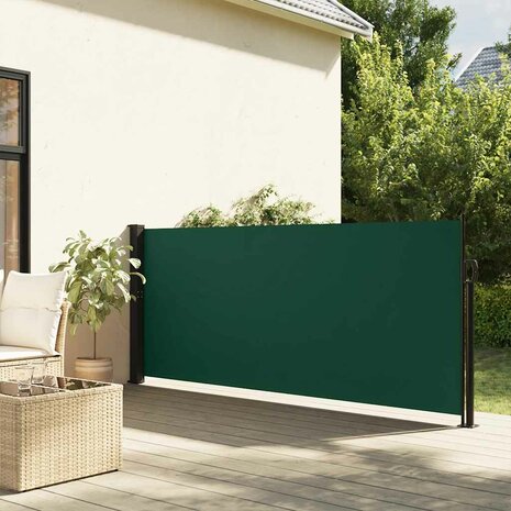 Windscherm uittrekbaar 140x300 cm donkergroen 1