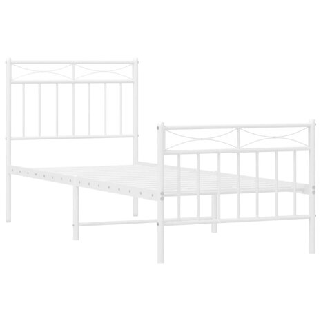 Bedframe met hoofd- en voeteneinde metaal wit 75x190 cm 4