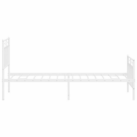 Bedframe met hoofd- en voeteneinde metaal wit 75x190 cm 6