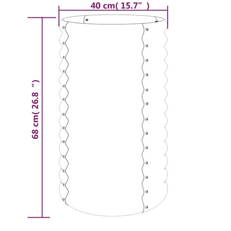 Plantenbak 40x40x68 cm gepoedercoat staal antracietkleurig 4