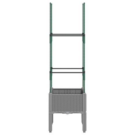 Plantenbak met latwerk 40x40x142,5 cm polypropeen lichtgrijs 3