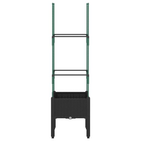 Plantenbak met latwerk 40x40x142,5 cm polypropeen zwart 3