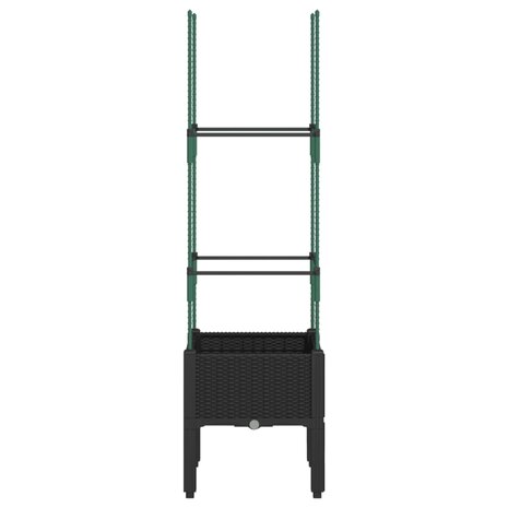 Plantenbak met latwerk 40x40x142,5 cm polypropeen zwart 4