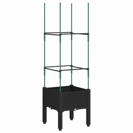 Plantenbak met latwerk 40x40x142,5 cm polypropeen zwart 5