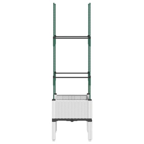 Plantenbak met latwerk 40x40x142,5 cm polypropeen wit 4