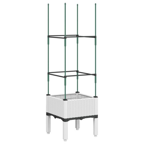 Plantenbak met latwerk 40x40x142,5 cm polypropeen wit 5