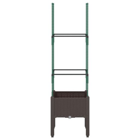 Plantenbak met latwerk 40x40x142,5 cm polypropeen bruin 3