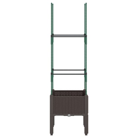 Plantenbak met latwerk 40x40x142,5 cm polypropeen bruin 4