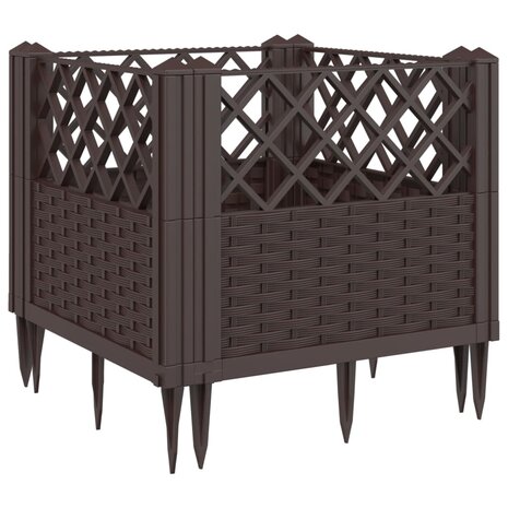 Plantenbak met pinnen 43,5x43,5x43,5 cm polypropeen bruin 2