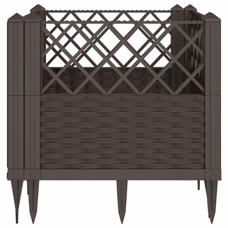 Plantenbak met pinnen 43,5x43,5x43,5 cm polypropeen bruin 4