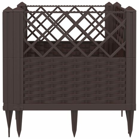 Plantenbak met pinnen 43,5x43,5x43,5 cm polypropeen bruin 5