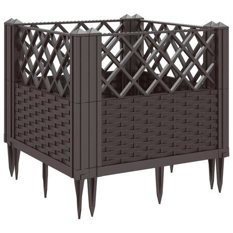 Plantenbak met pinnen 43,5x43,5x43,5 cm polypropeen bruin 6