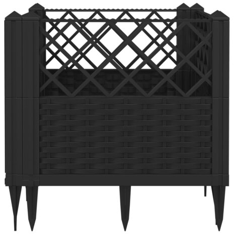 Plantenbak met pinnen 43,5x43,5x43,5 cm polypropeen zwart 5