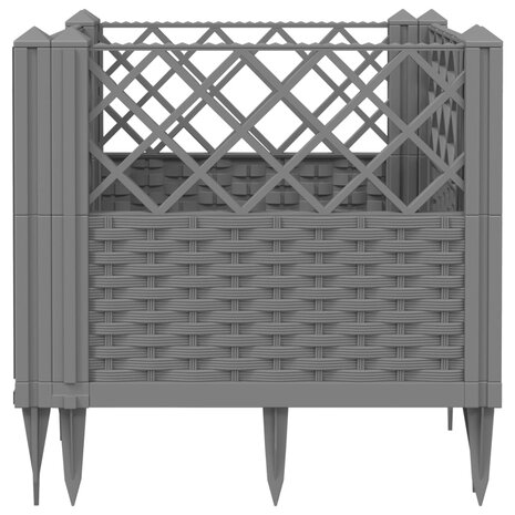 Plantenbak met pinnen 43,5x43,5x43,5 cm polypropeen lichtgrijs 4
