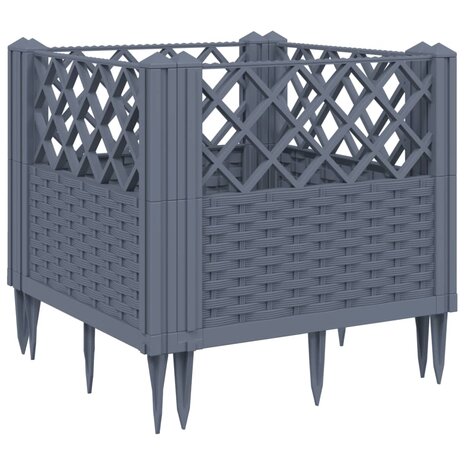 Plantenbak met pinnen 43,5x43,5x43,5 cm polypropeen grijs 2