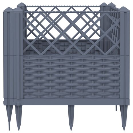 Plantenbak met pinnen 43,5x43,5x43,5 cm polypropeen grijs 4