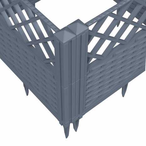 Plantenbak met pinnen 43,5x43,5x43,5 cm polypropeen grijs 7
