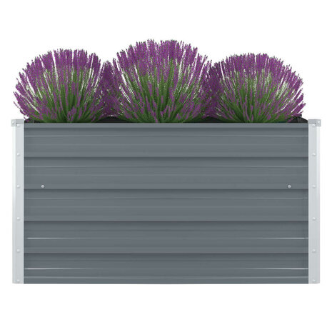 Plantenbak verhoogd 100x100x45 cm gegalvaniseerd staal grijs 1