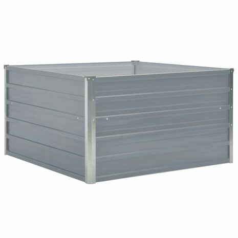Plantenbak verhoogd 100x100x45 cm gegalvaniseerd staal grijs 2