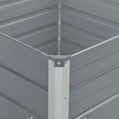 Plantenbak verhoogd 100x100x45 cm gegalvaniseerd staal grijs 4