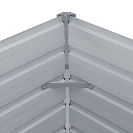 Plantenbak verhoogd 100x100x45 cm gegalvaniseerd staal grijs 5