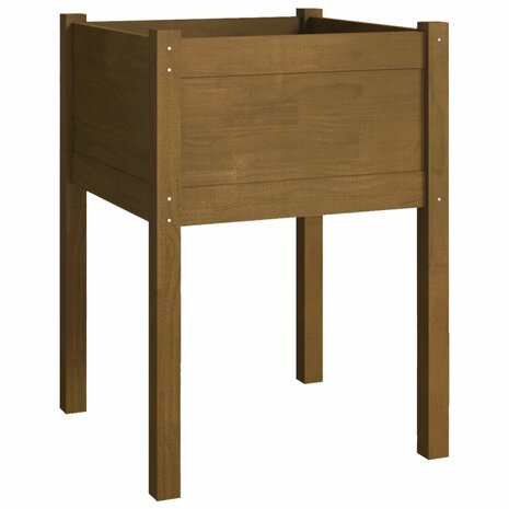 Plantenbak 50x50x70 cm massief grenenhout honingbruin 2