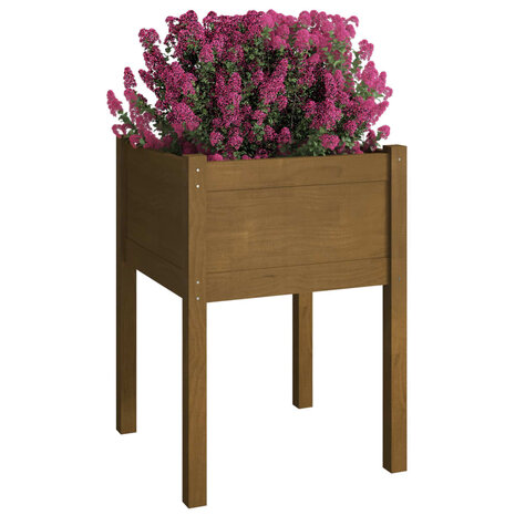 Plantenbak 50x50x70 cm massief grenenhout honingbruin 3