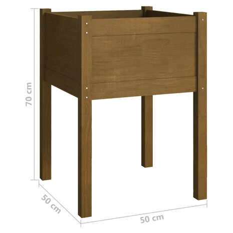 Plantenbak 50x50x70 cm massief grenenhout honingbruin 7